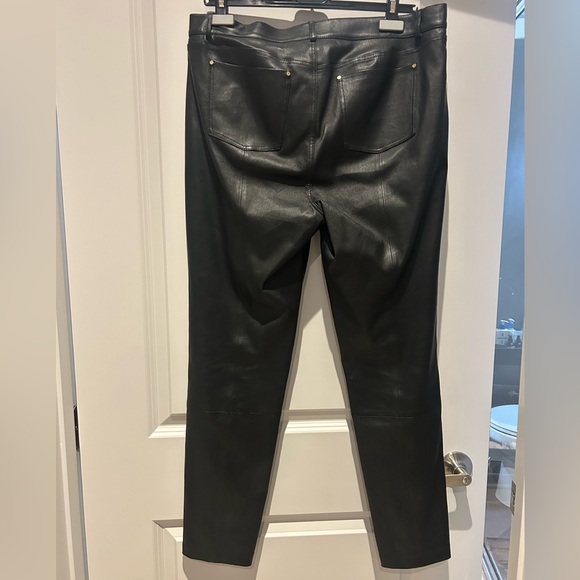 BNWT-Lafayette 148 New York blk leather leggings sz12 - Picture 2 of 11
